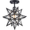 Black Moravian Star Ceiling Light Clear Glass Shade